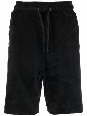 Costumein velvet-effect drawstring track shorts - Black