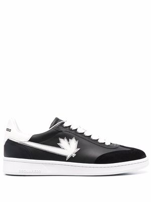 Dsquared2 logo-patch leather sneakers - Black