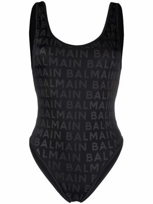 Balmain all-over monogram swimsuit - Black