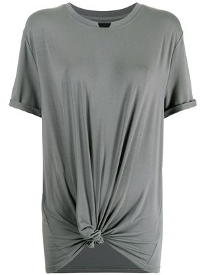 Lisa Von Tang front knot detail T-shirt - Grey
