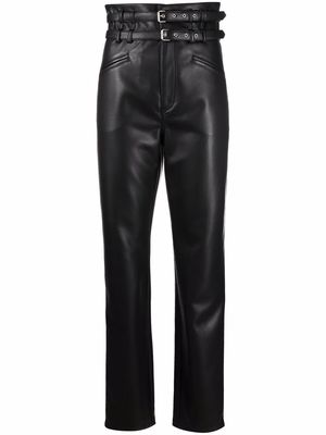 Philosophy Di Lorenzo Serafini high-waisted leather-effect trousers - Black