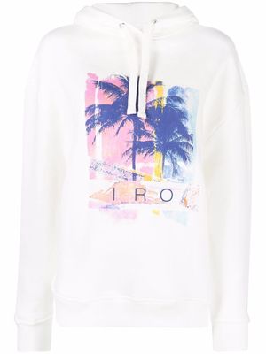 IRO palm tree logo-print hoodie - White