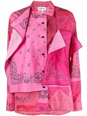 Kenzo bandana-scarf detail shirt - Pink