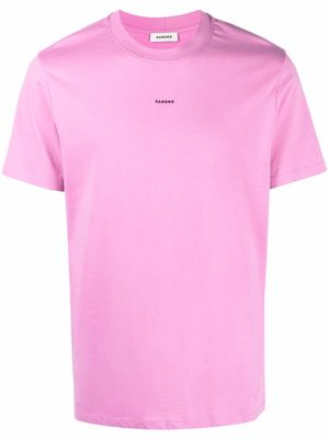 SANDRO embroidered-logo T-shirt - Pink