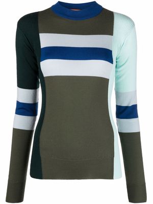 colville stripe-print colour-block jumper - Green