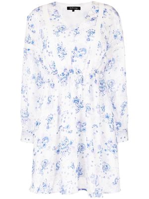 tout a coup floral-print mini smock dress - White