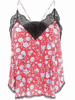 Zadig&Voltaire Christy floral top - Red