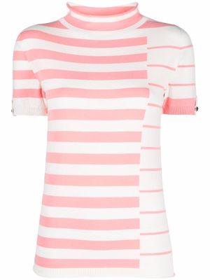 TWINSET stripe-pattern knitted T-shirt - White