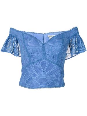 Martha Medeiros Rafaela lace blouse - Blue