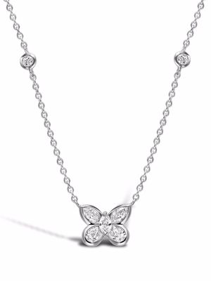 Pragnell 18kt white gold Butterfly diamond pendant necklace - Silver
