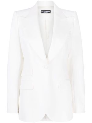 Dolce & Gabbana peak lapels single-breasted blazer - White
