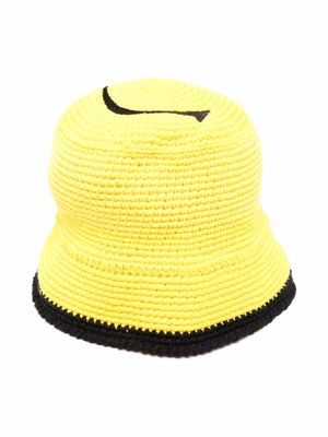Philosophy Di Lorenzo Serafini Kids embroidered-logo knitted hat - Yellow