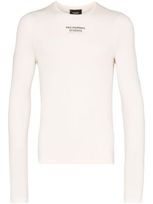 Pas Normal Studios Control logo print long-sleeve T-shirt - White