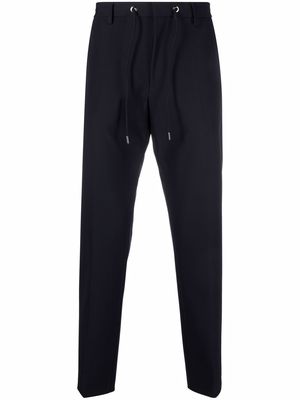 BOSS stretch-fit tapered drawstring trousers - Blue