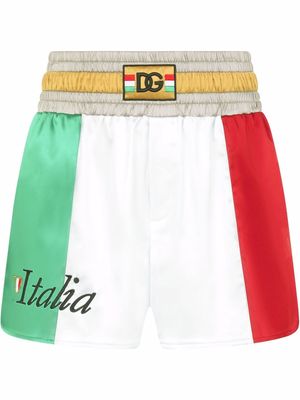 Dolce & Gabbana Italia colour-block shorts - Green
