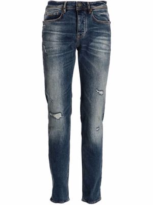 BOSS distressed tapered-fit jeans - Blue