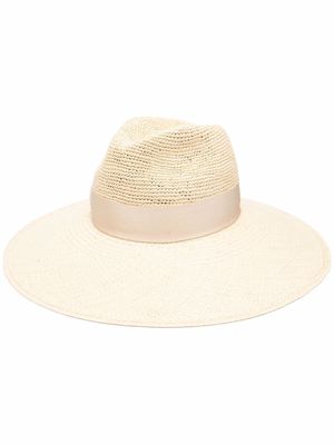 Borsalino wide-brim straw hat - Neutrals