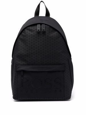BOSS logo-print backpack - Black