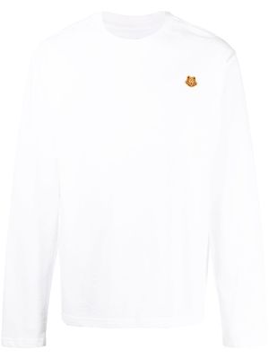 Kenzo Tiger-patch longsleeved top - White