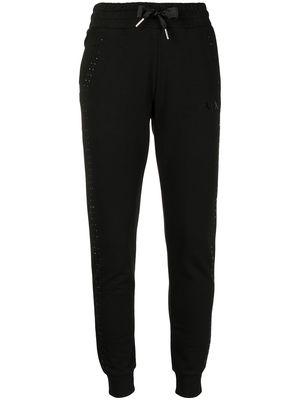 Armani Exchange stud-embellished tapered joggers - Black