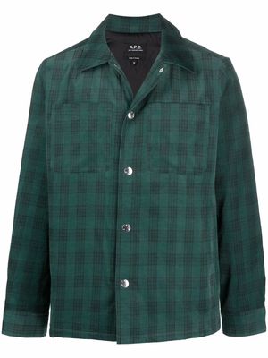 A.P.C. plaid button-up jacket - Green