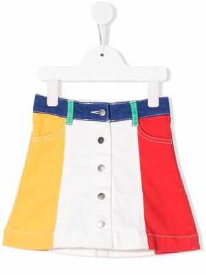 Stella McCartney Kids colour-block denim skirt - White