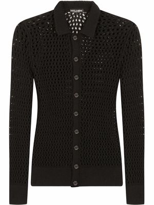 Dolce & Gabbana open knit wool cardigan - Black