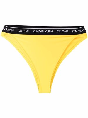 Calvin Klein logo-waistband bikini bottoms - Yellow