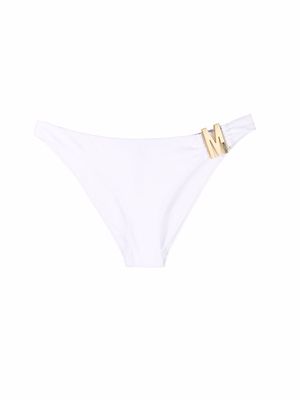 Moschino logo-plaque bikini bottoms - White