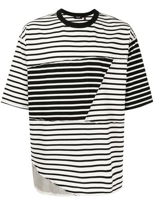 FIVE CM striped patchwork T-shirt - White