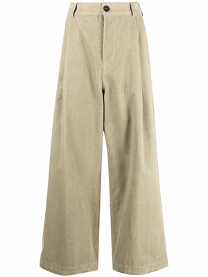 Sofie D'hoore high-waisted pleat-detail palazzo trousers - Green