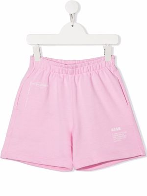 MSGM Kids logo-print shorts - Pink