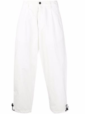 Emporio Armani elasticated-hem straight-leg trousers - White
