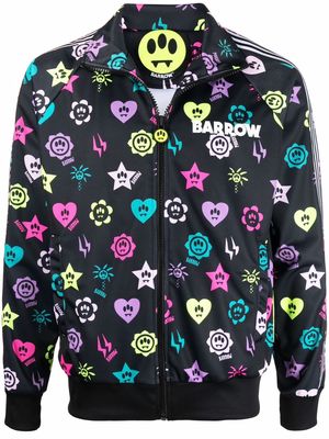 BARROW graphic-print zip-up sweatshirt - Black