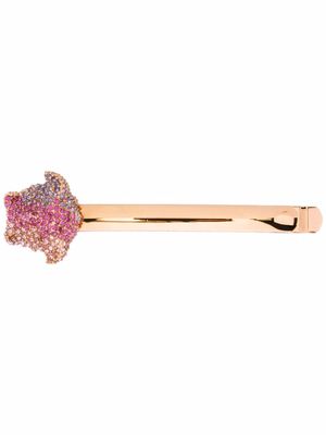 Versace La Medusa crystal-embellished hair clip - Gold