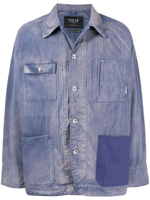 FIVE CM patch-detail denim jacket - Blue