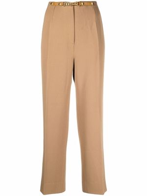 Céline Pre-Owned 1980s pre-owned chain-detail tailored trousers - Brown