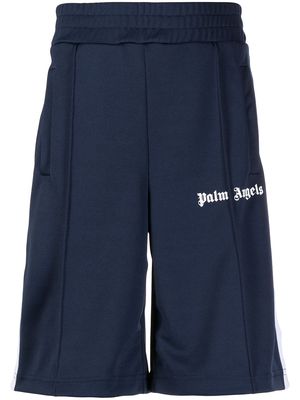 Palm Angels logo-print track shorts - Blue