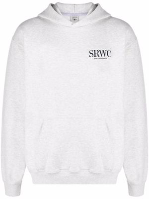 Sporty & Rich logo-print cotton hoodie - Grey