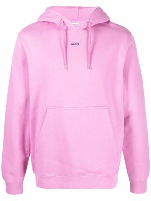 SANDRO embroidered-logo hoodie - Pink