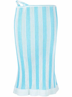 Jacquemus vertical-stripe patter knitted skirt - Blue