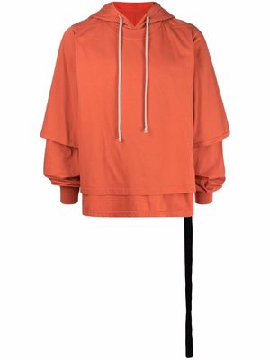 Rick Owens DRKSHDW t-shirt layered hoodie - Orange