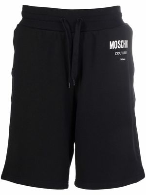 Moschino logo organic cotton shorts - Black
