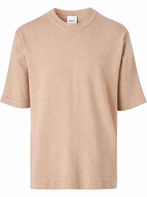 Burberry Monogram motif wool-silk T-shirt - Neutrals