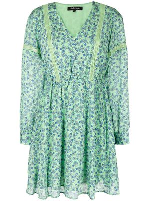 tout a coup floral-print mini smock dress - Green
