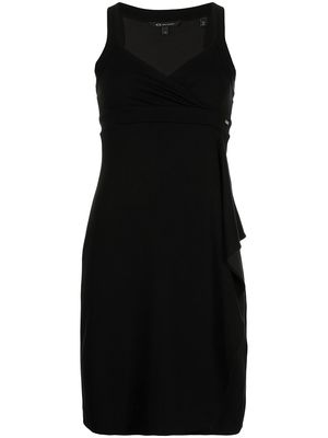 Armani Exchange fitted v-neck dress - Black