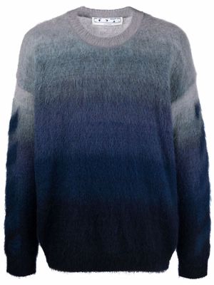 Off-White Diag brushed-knit jumper - Blue
