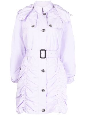 Burberry Pre-Owned ruched-detail trench coat - Purple
