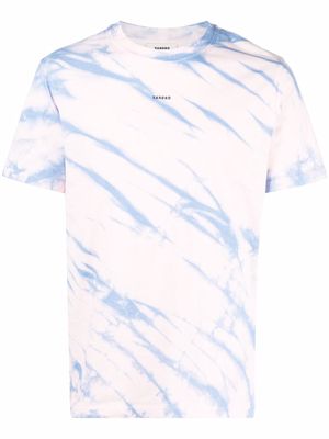 SANDRO tie-dye logo print T-shirt - Blue