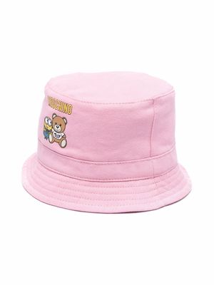 Moschino Kids Minion-Teddy logo-print bucket hat - Pink